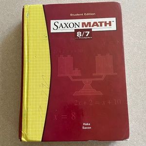 Saxon math pre-algebra student edition 8/7th grade.